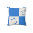 Blue & White Squares Square Pillow Home Decor Pink Sweetheart