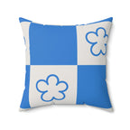 Blue & White Squares Square Pillow Home Decor Pink Sweetheart