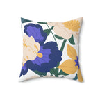 Blue and Gold Florals Square Pillow Home Decor Pink Sweetheart