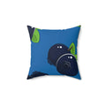 Bold Blueberries Square Pillow - Pink Sweetheart