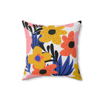 Bold Floral Arrangement Square Pillow Home Decor Pink Sweetheart