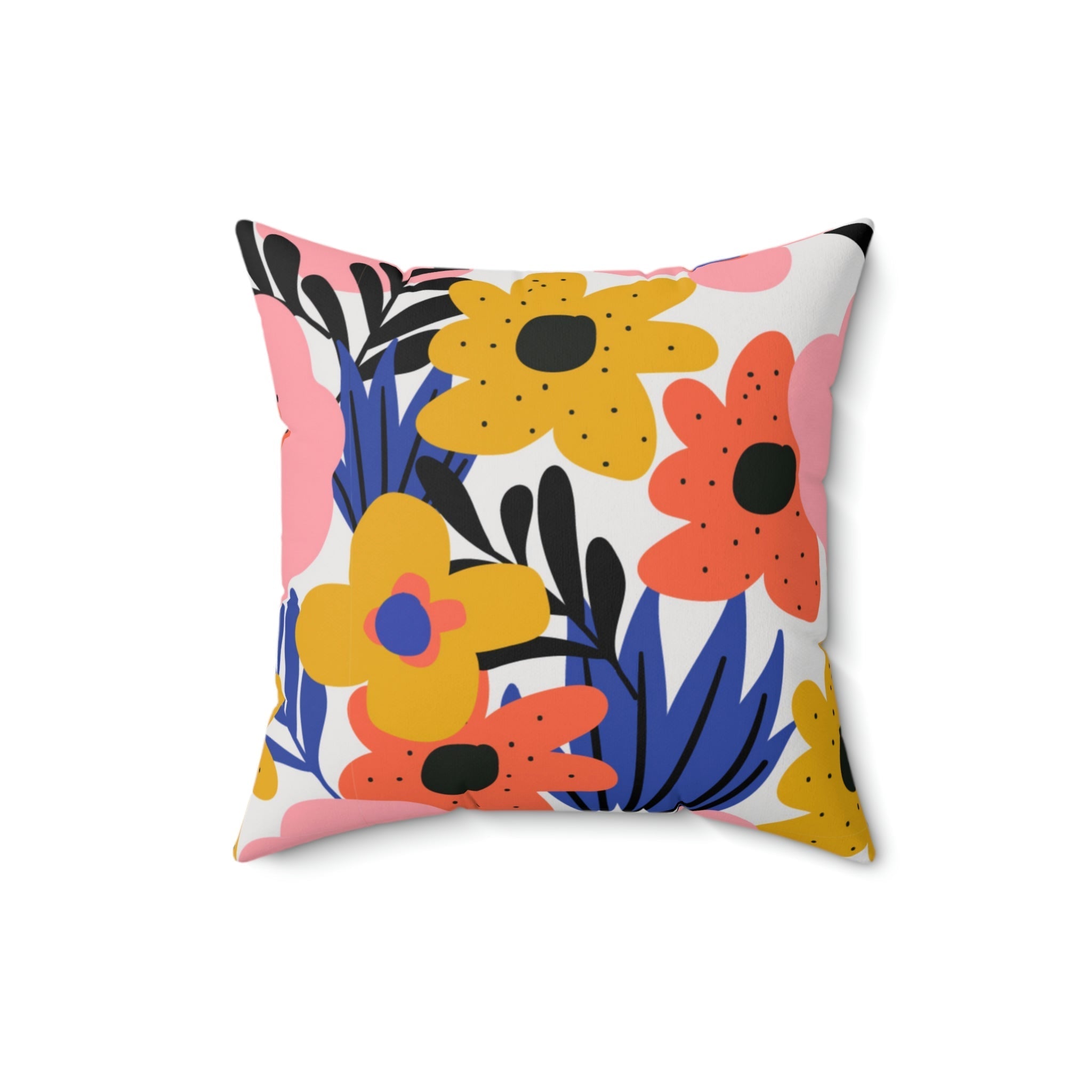 Bold Floral Arrangement Square Pillow Home Decor Pink Sweetheart