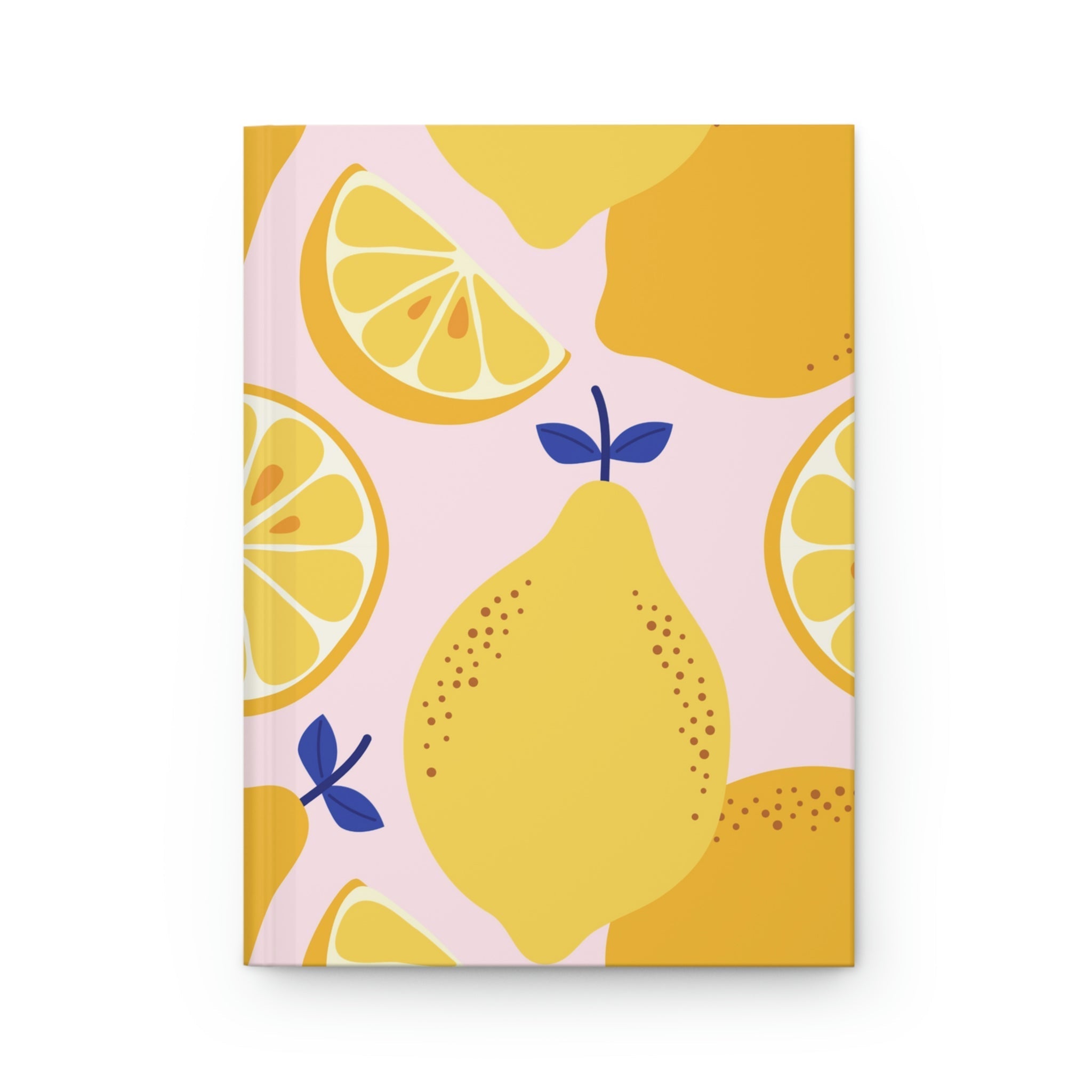 Bright Lemon Citrus Hardcover Matte Journal Paper products Pink Sweetheart