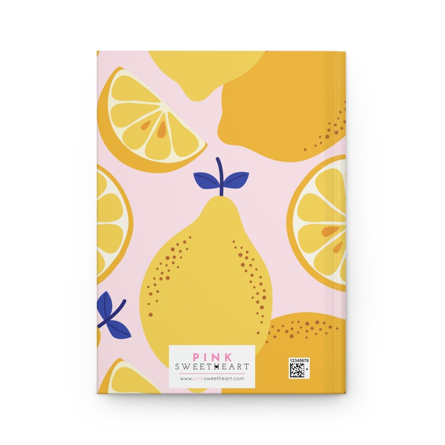 Bright Lemon Citrus Hardcover Matte Journal Paper products Pink Sweetheart