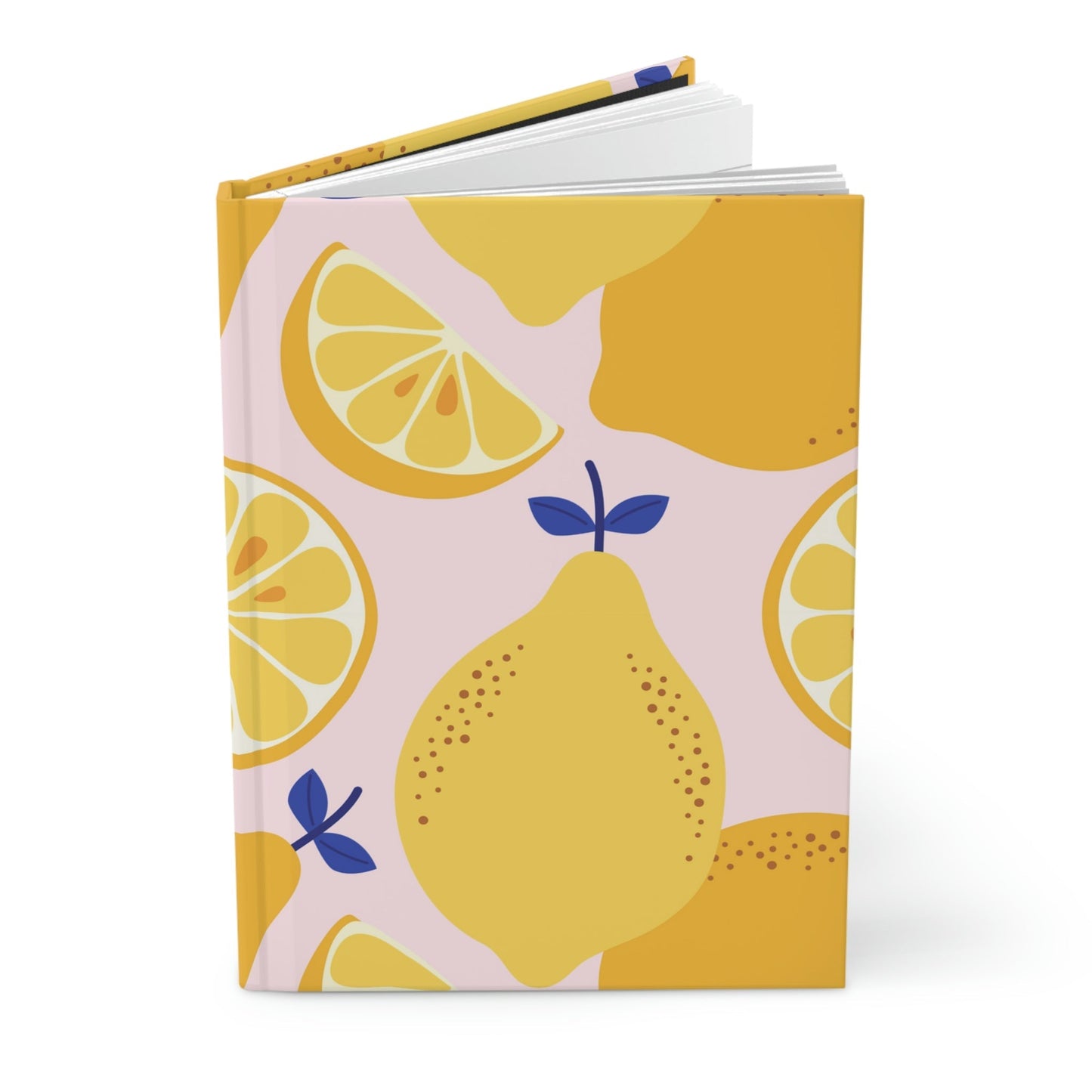 Bright Lemon Citrus Hardcover Matte Journal Paper products Pink Sweetheart