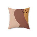 Brown Boho Vibes Square Pillow Home Decor Pink Sweetheart