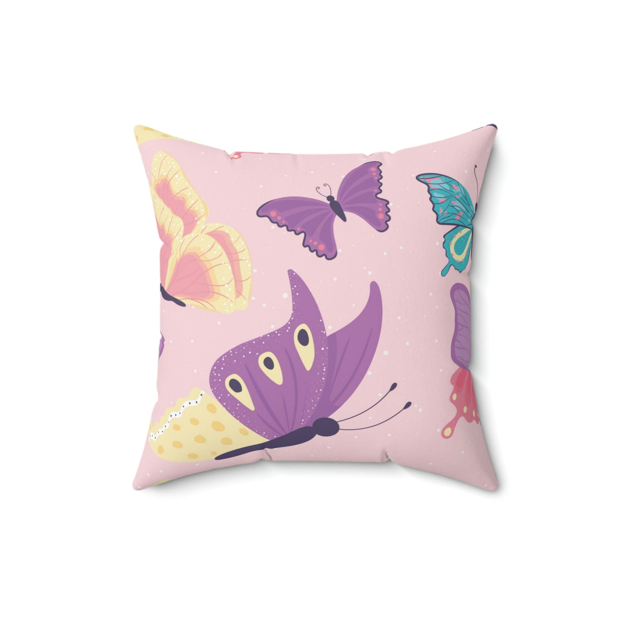 Butterfly Skies Square Pillow Home Decor Pink Sweetheart