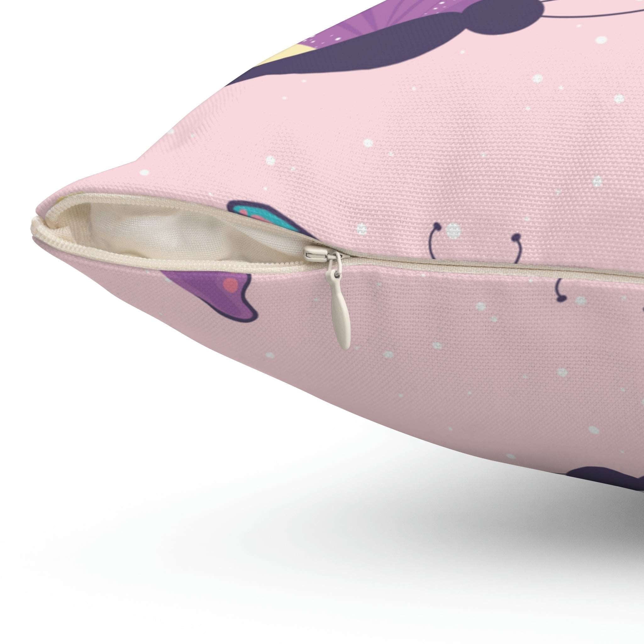 Butterfly Skies Square Pillow Home Decor Pink Sweetheart