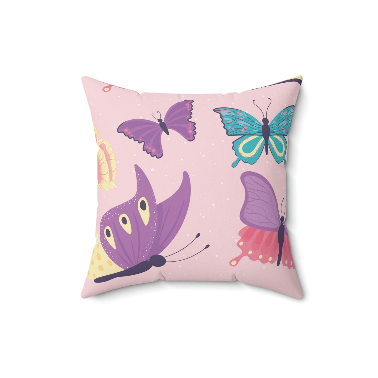 Butterfly Skies Square Pillow Home Decor Pink Sweetheart