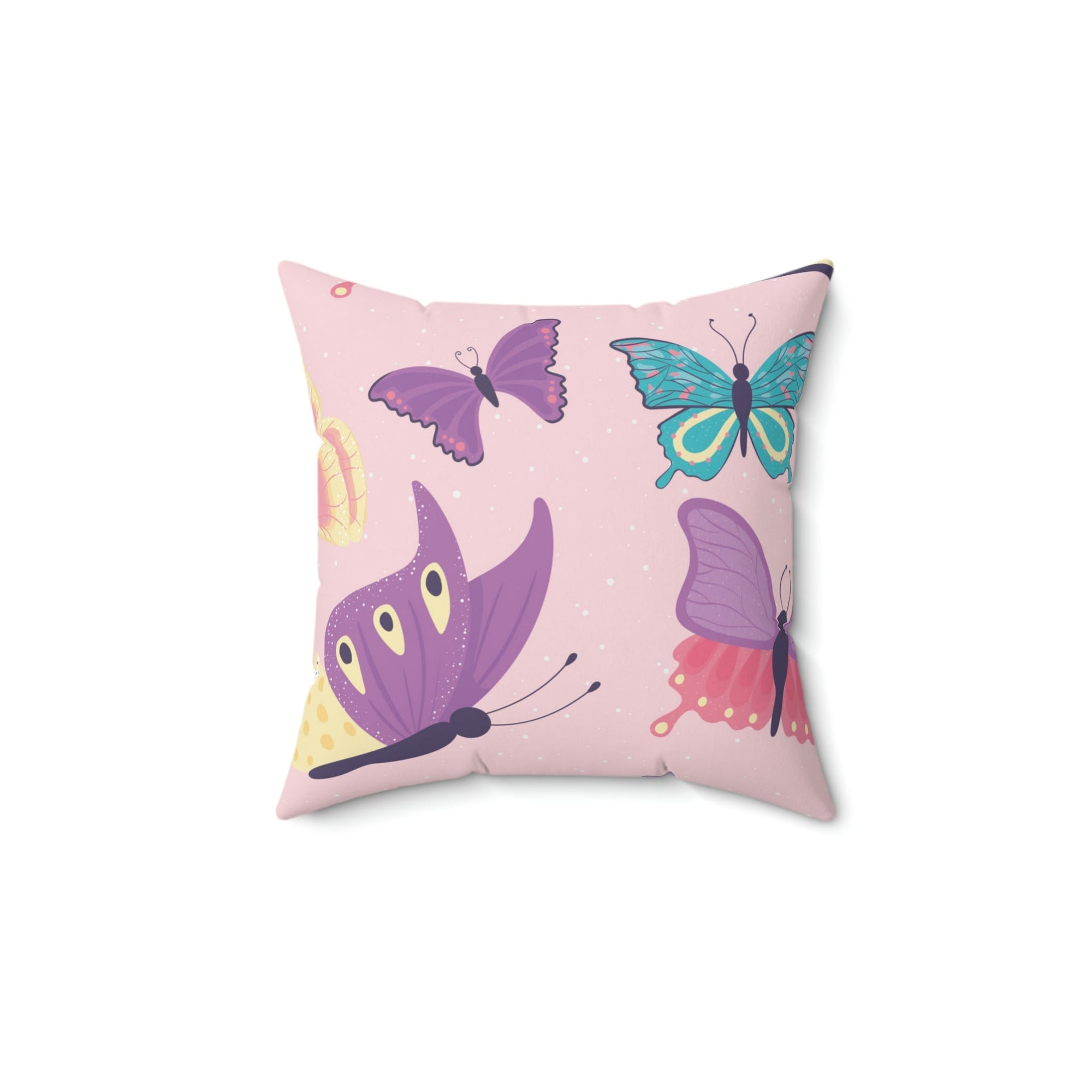 Butterfly Skies Square Pillow Home Decor Pink Sweetheart