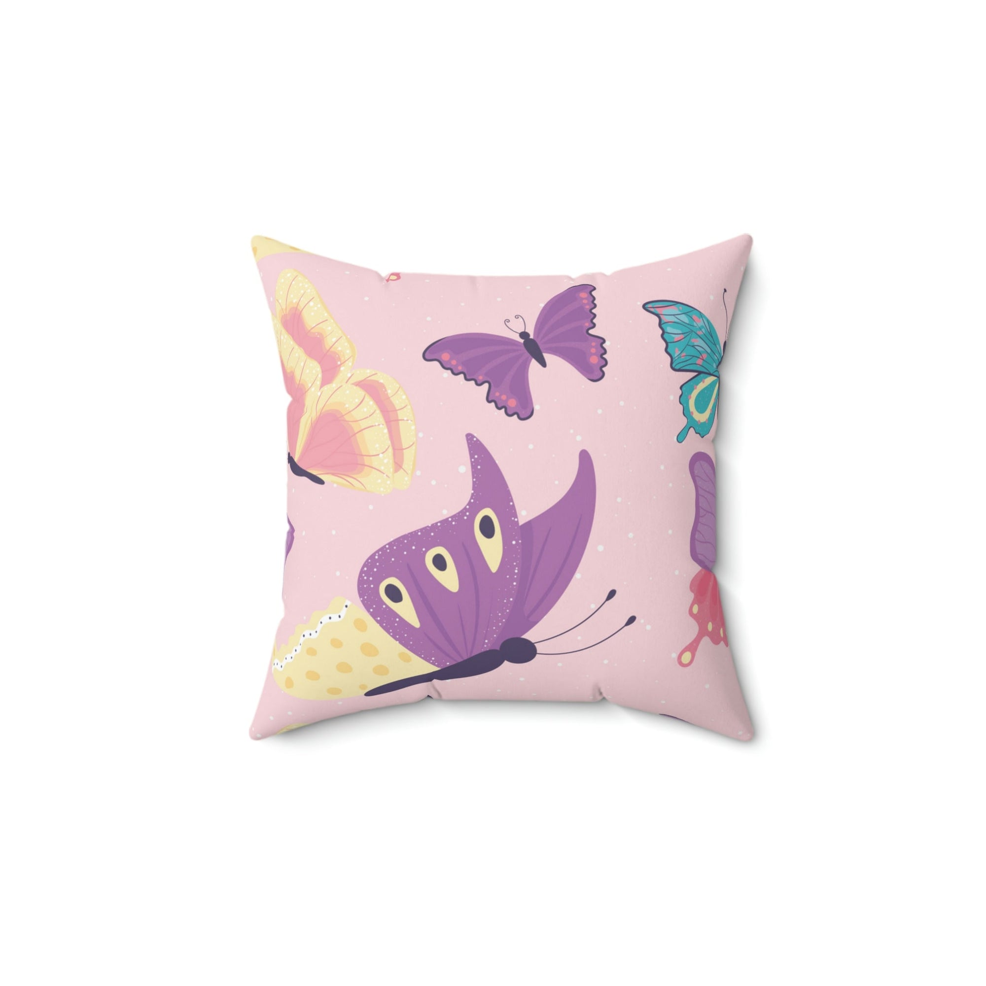 Butterfly Skies Square Pillow Home Decor Pink Sweetheart