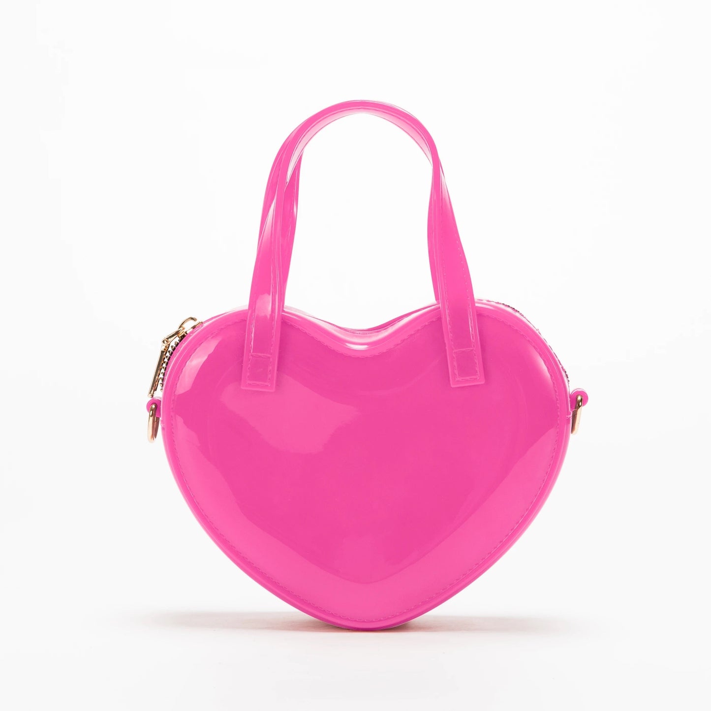 Candy Heart Mini Jelly Handbag Purse  Pink Sweetheart