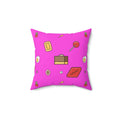 Caught in Candy Square Pillow - Pink Sweetheart