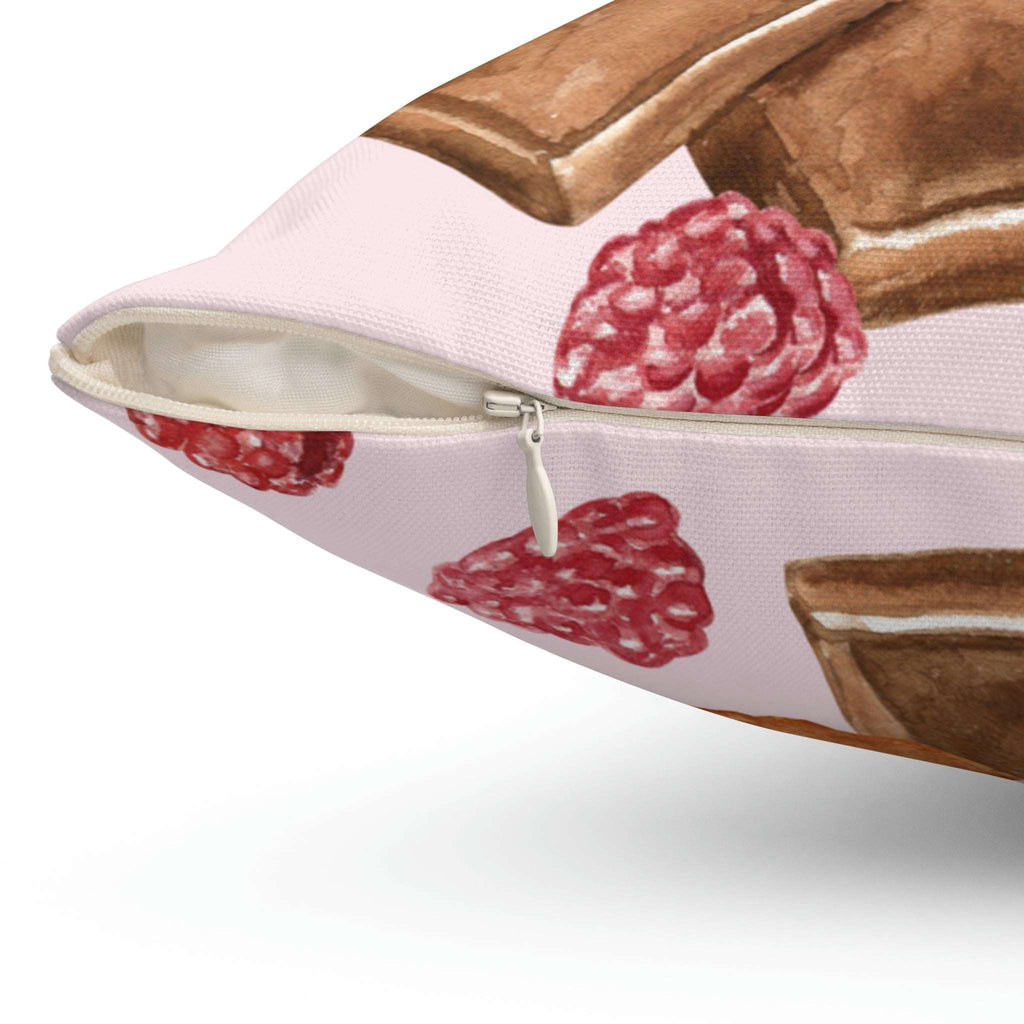 Chocolate and Raspberries Square Pillow Home Decor Pink Sweetheart