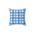 Classic Blue Gingham Square Pillow - Pink Sweetheart
