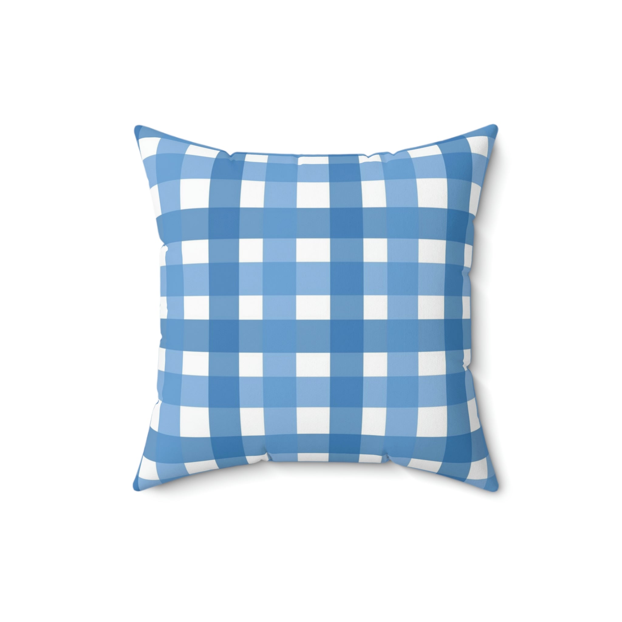 Classic Blue Gingham Square Pillow Home Decor Pink Sweetheart