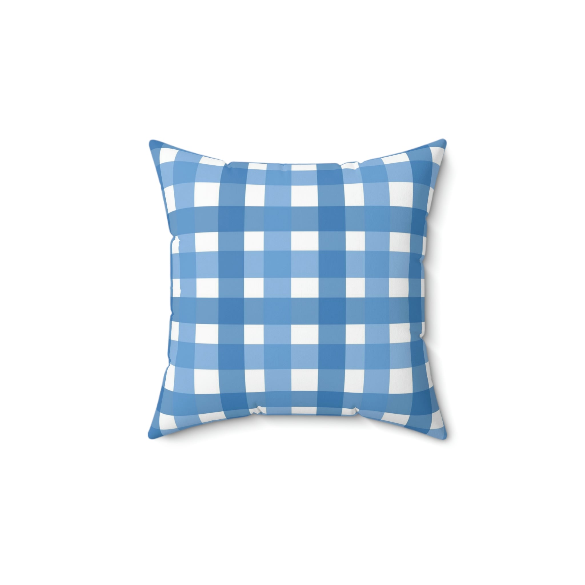 Classic Blue Gingham Square Pillow Home Decor Pink Sweetheart