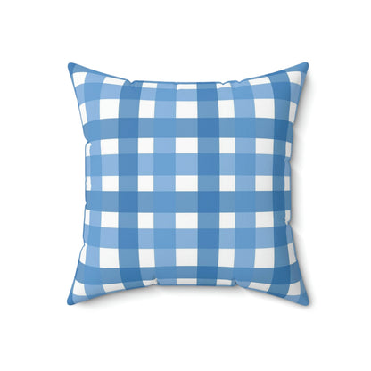Classic Blue Gingham Square Pillow Home Decor Pink Sweetheart