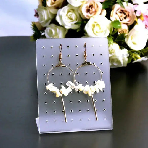 Clear Acrylic Earring Display Stand - Pink Sweetheart