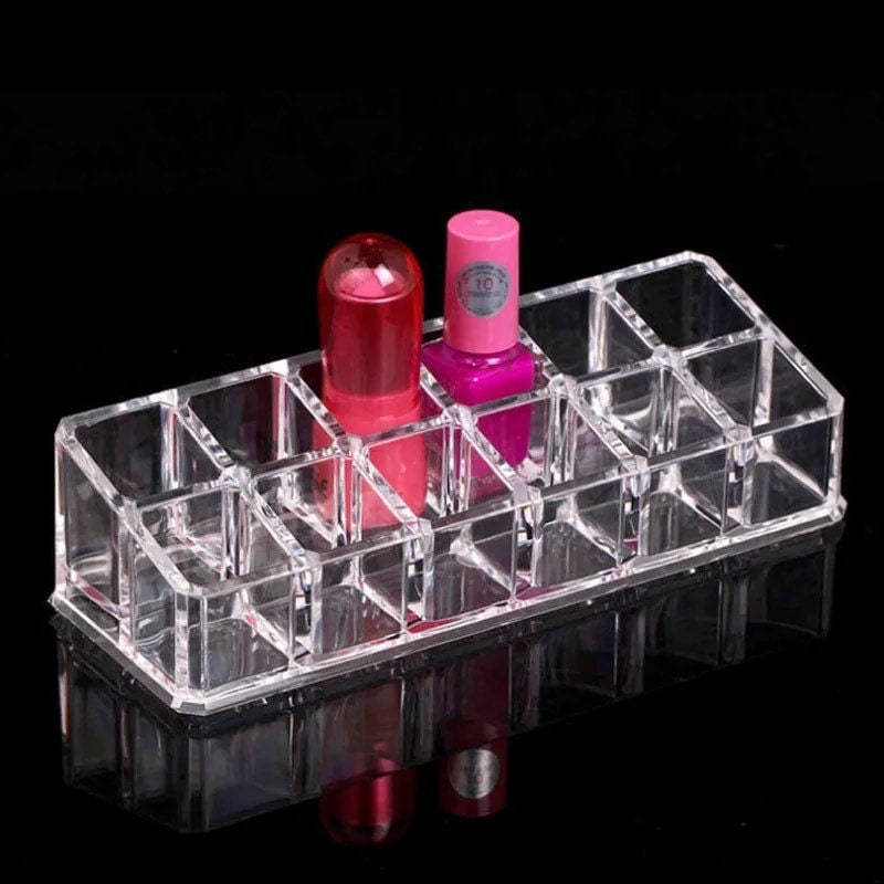 Clear Acrylic Lipstick Lip Gloss Storage Grid Lipstick Pink Sweetheart