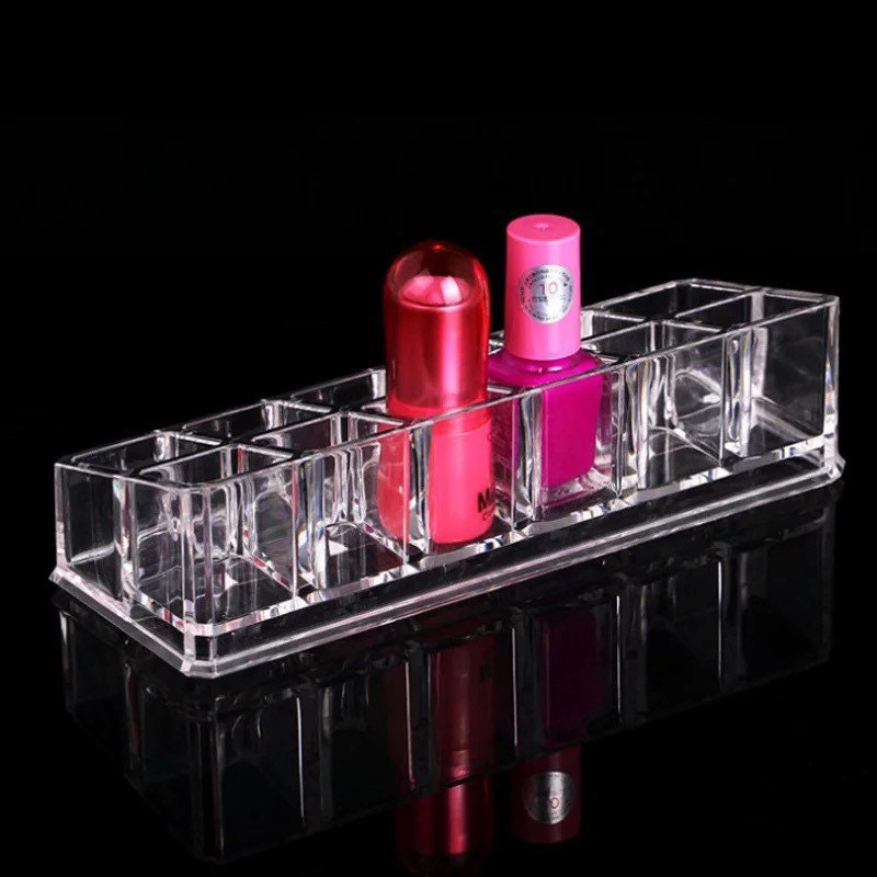 Clear Acrylic Lipstick Lip Gloss Storage Grid Lipstick Pink Sweetheart