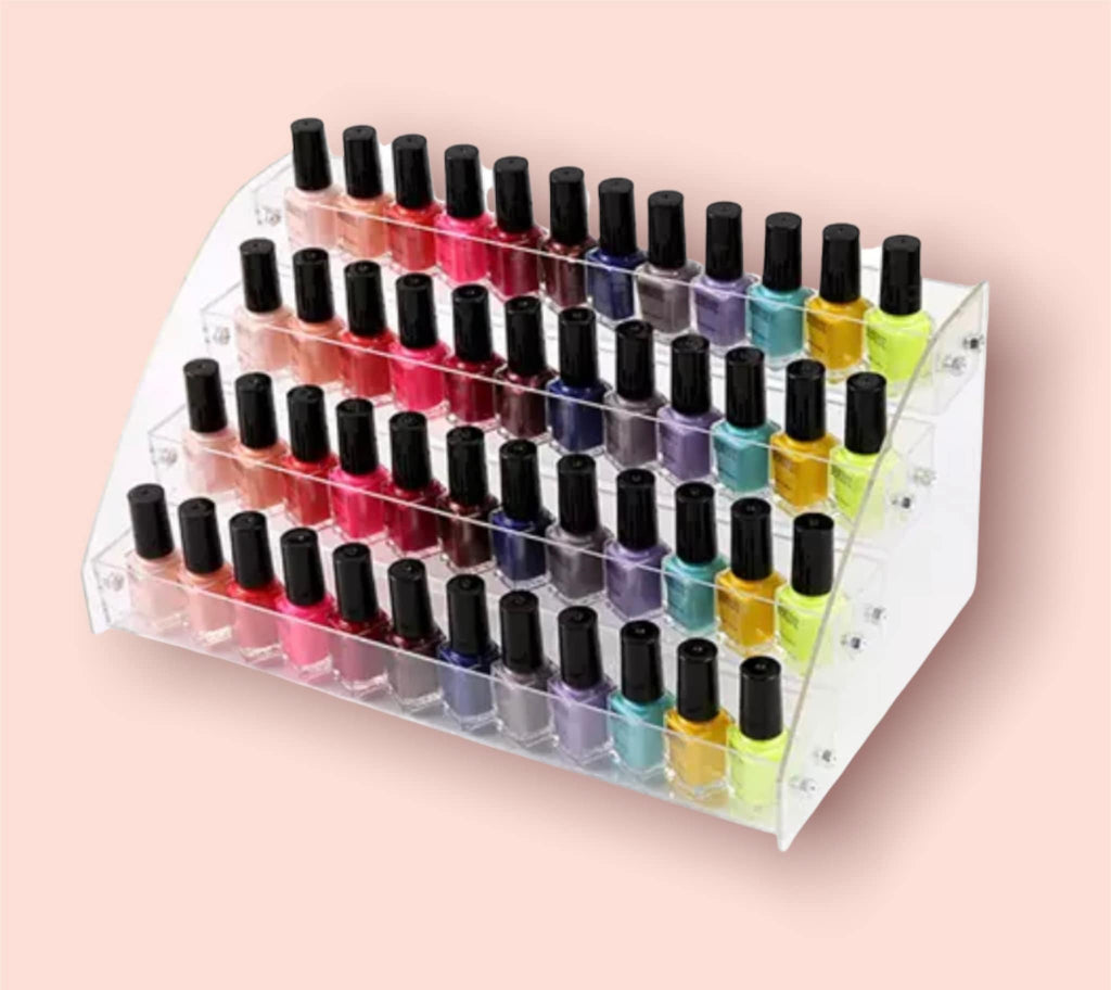 Clear Acrylic Tier Nail Polish Organizer Display Pink Sweetheart