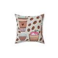Coffee Obsession Square Pillow - Pink Sweetheart