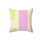 Colorful Abstract Lines Square Pillow Home Decor Pink Sweetheart