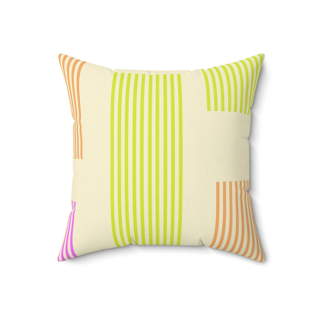 Colorful Abstract Lines Square Pillow Home Decor Pink Sweetheart