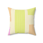 Colorful Abstract Lines Square Pillow Home Decor Pink Sweetheart