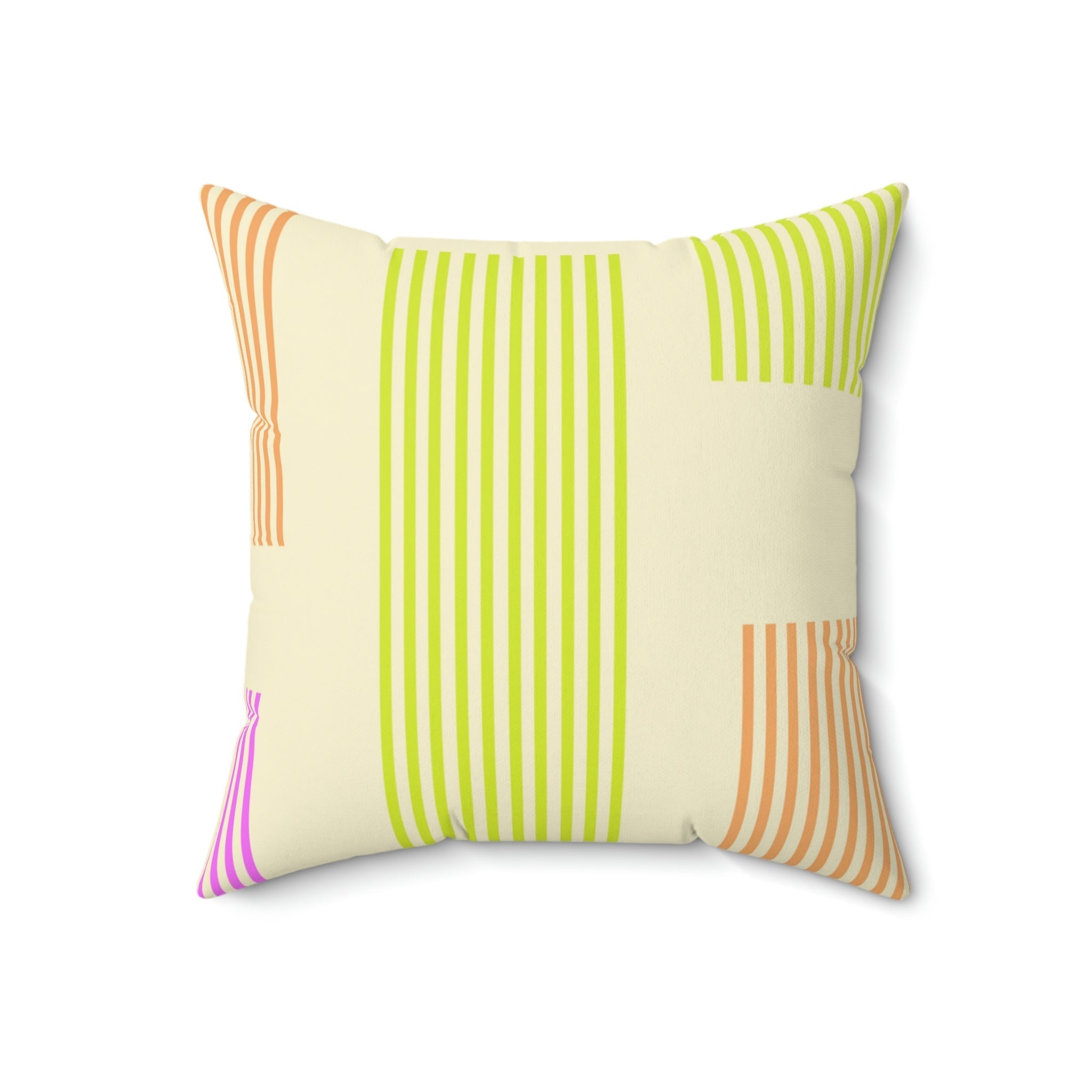 Colorful Abstract Lines Square Pillow Home Decor Pink Sweetheart