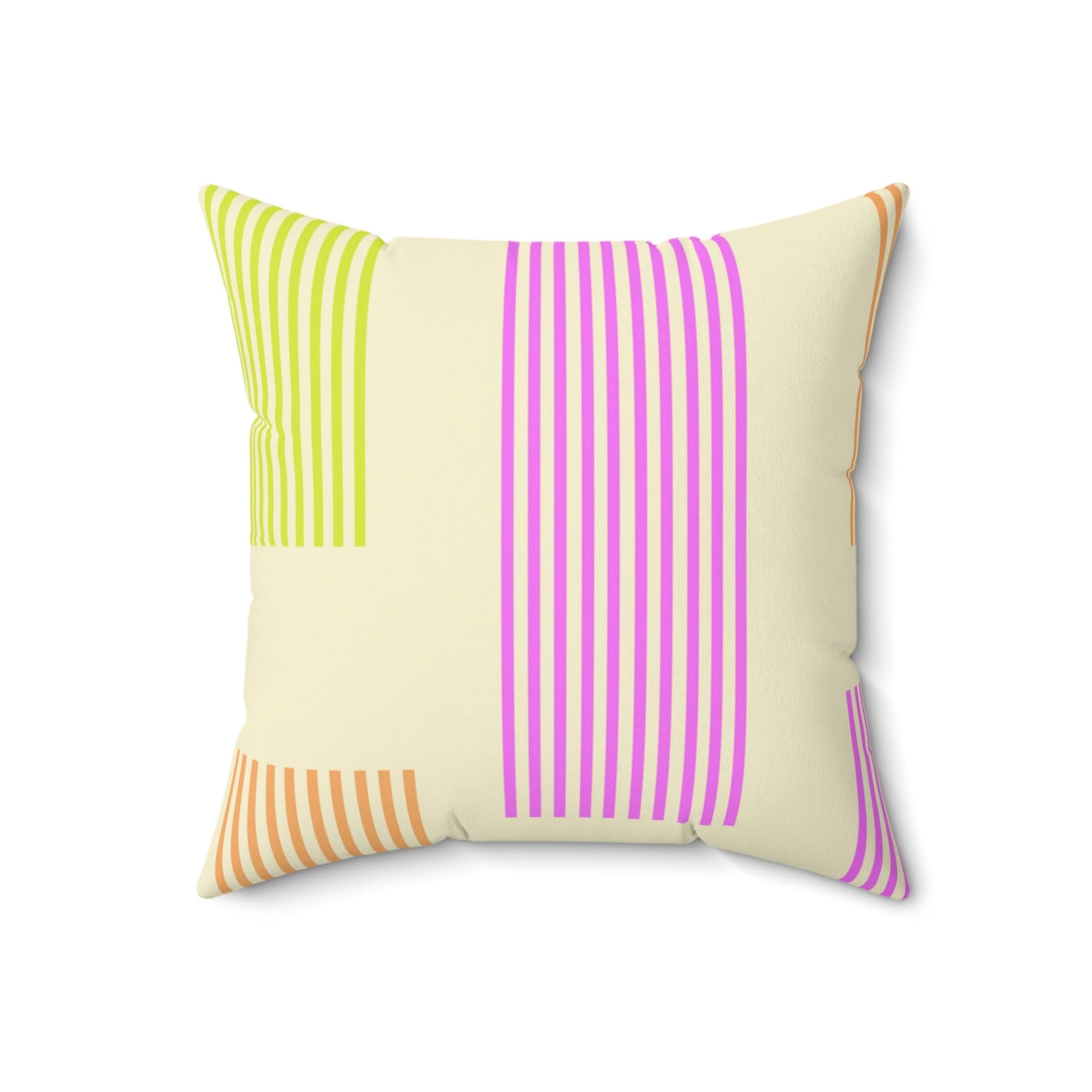 Colorful Abstract Lines Square Pillow Home Decor Pink Sweetheart