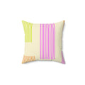 Colorful Abstract Lines Square Pillow - Pink Sweetheart