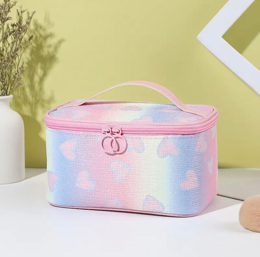 Cotton Candy Hearts Cosmetic Makeup Bag Cosmetic & Toiletry Bags Pink Sweetheart