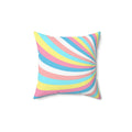 Cotton Candy Rainbow Swirl Square Pillow - Pink Sweetheart