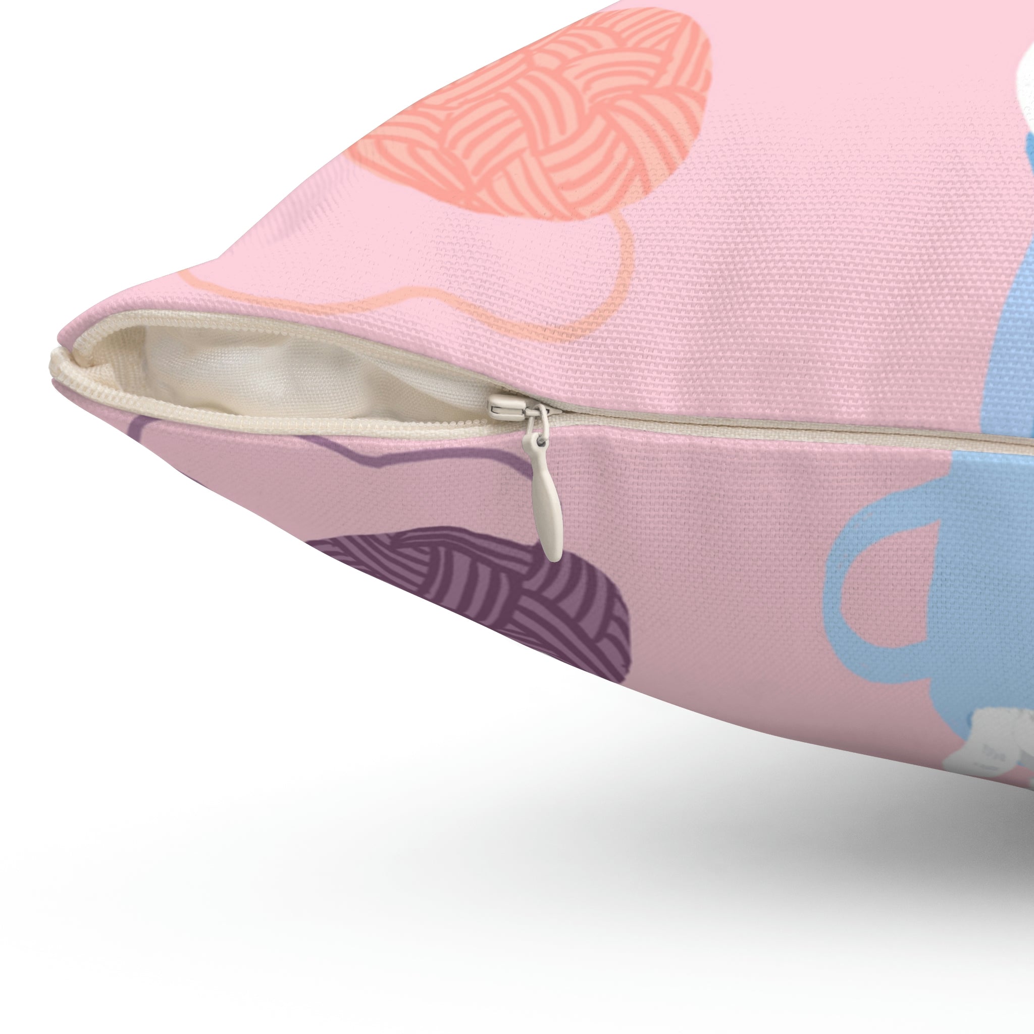 Cozy Cats Square Pillow Home Decor Pink Sweetheart