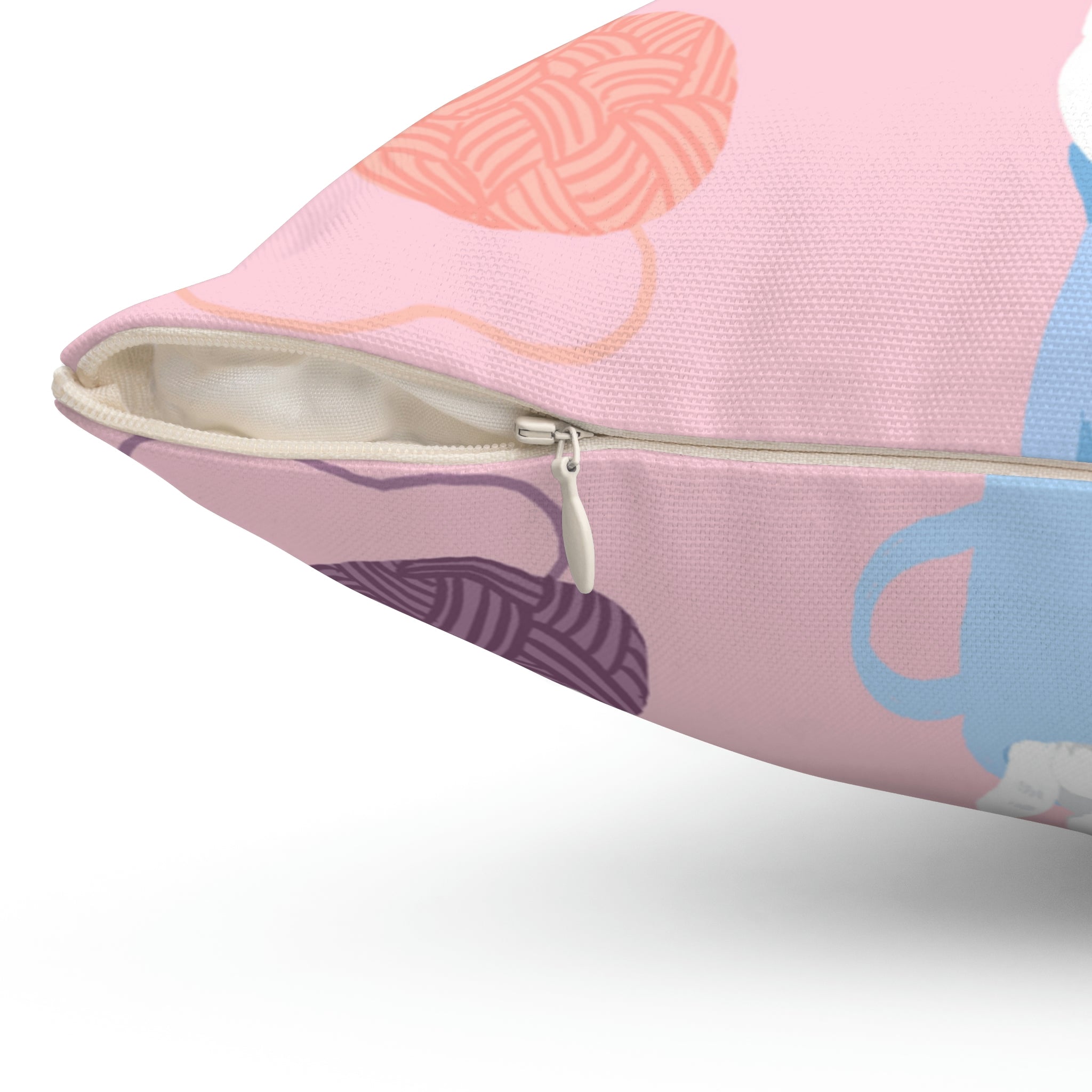Cozy Cats Square Pillow Home Decor Pink Sweetheart