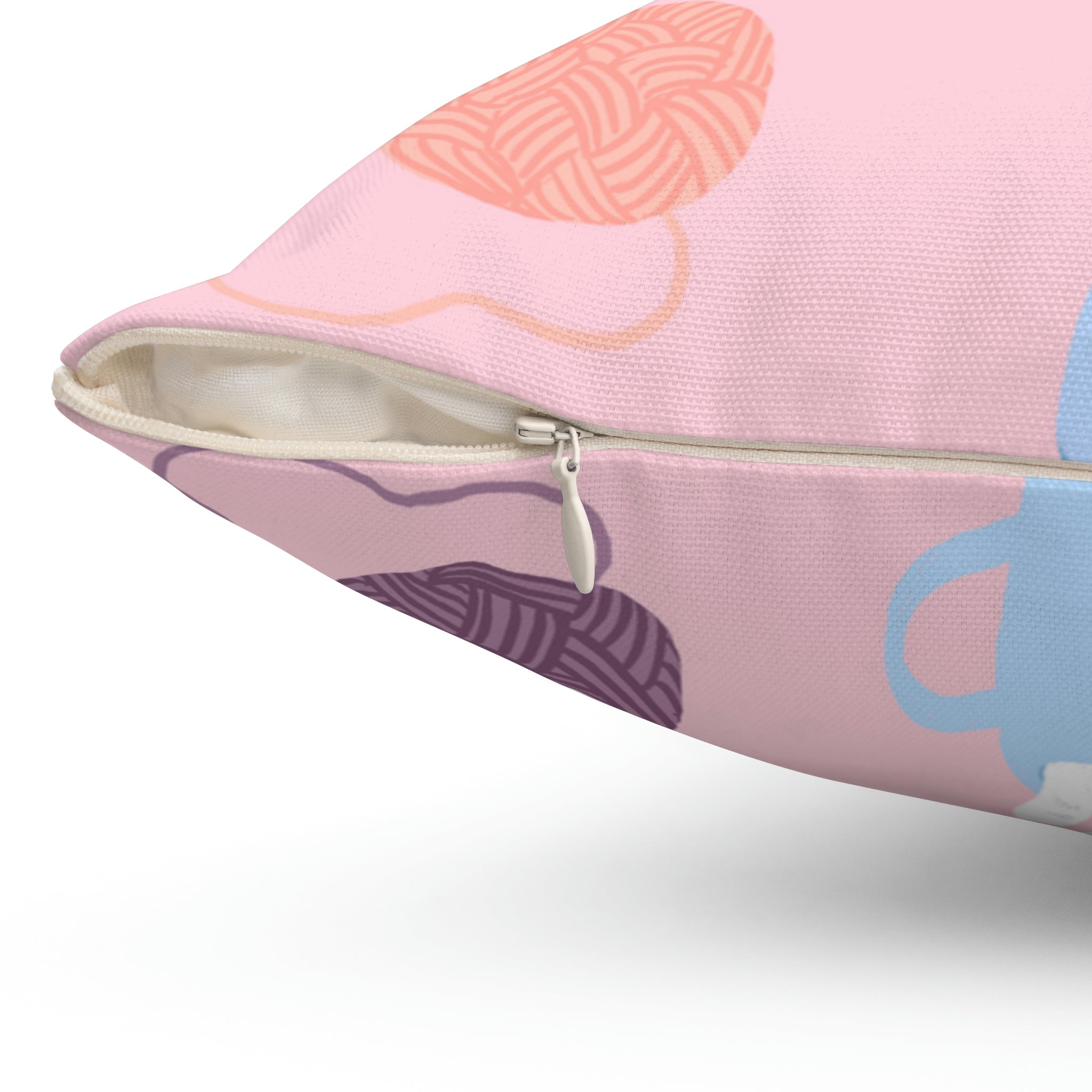 Cozy Cats Square Pillow Home Decor Pink Sweetheart