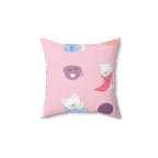 Cozy Cats Square Pillow Home Decor Pink Sweetheart
