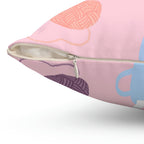 Cozy Cats Square Pillow Home Decor Pink Sweetheart