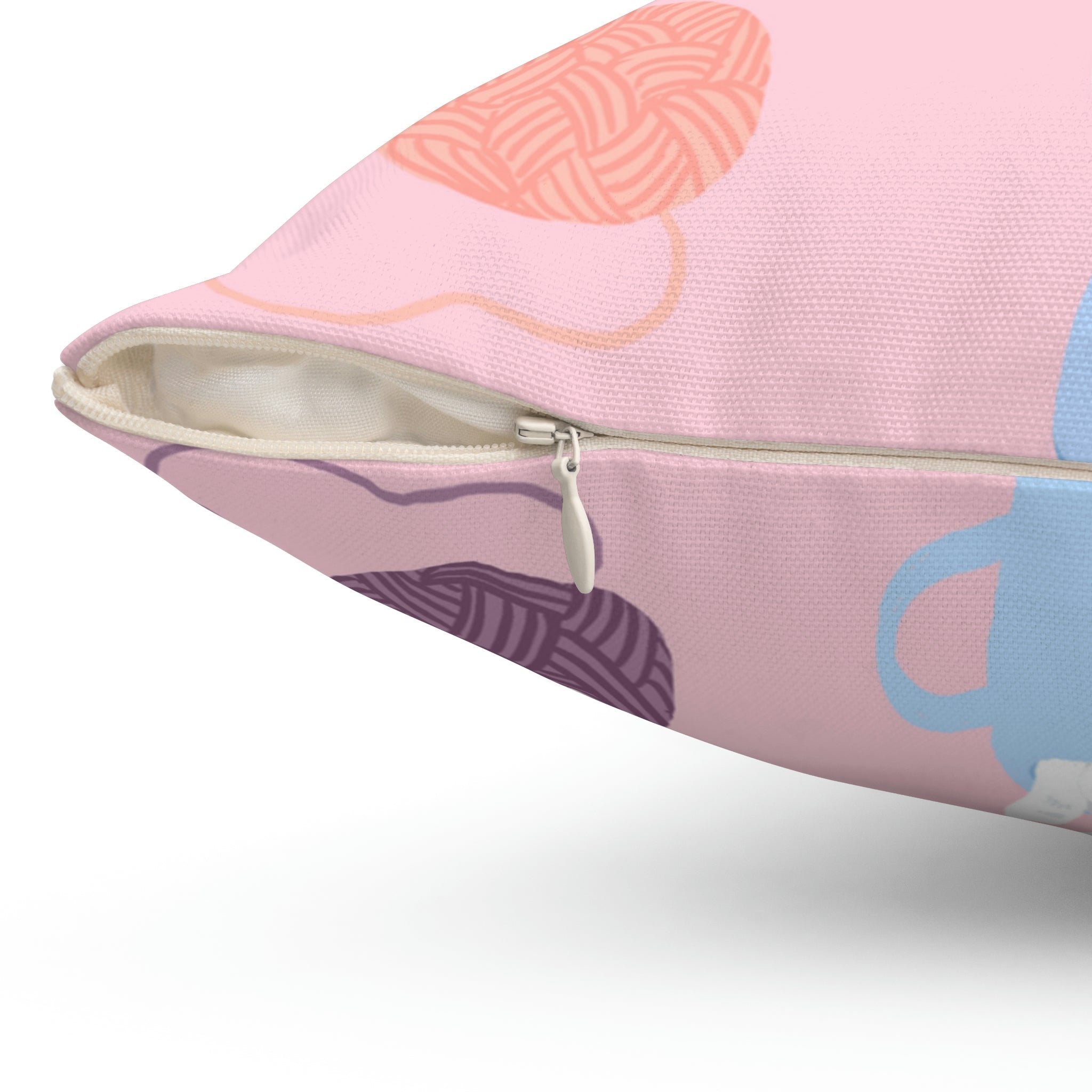 Cozy Cats Square Pillow Home Decor Pink Sweetheart