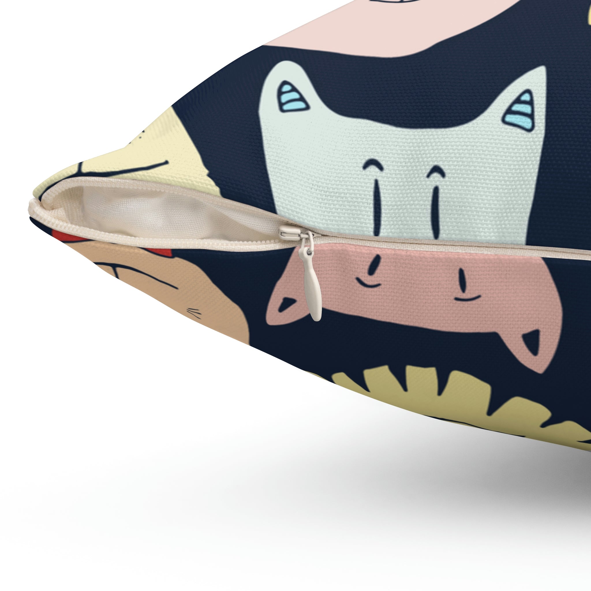 Crazy Cats Square Pillow Home Decor Pink Sweetheart