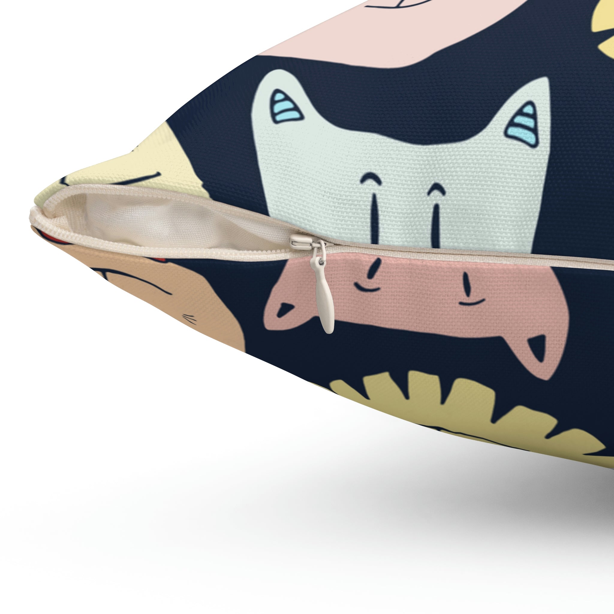 Crazy Cats Square Pillow Home Decor Pink Sweetheart