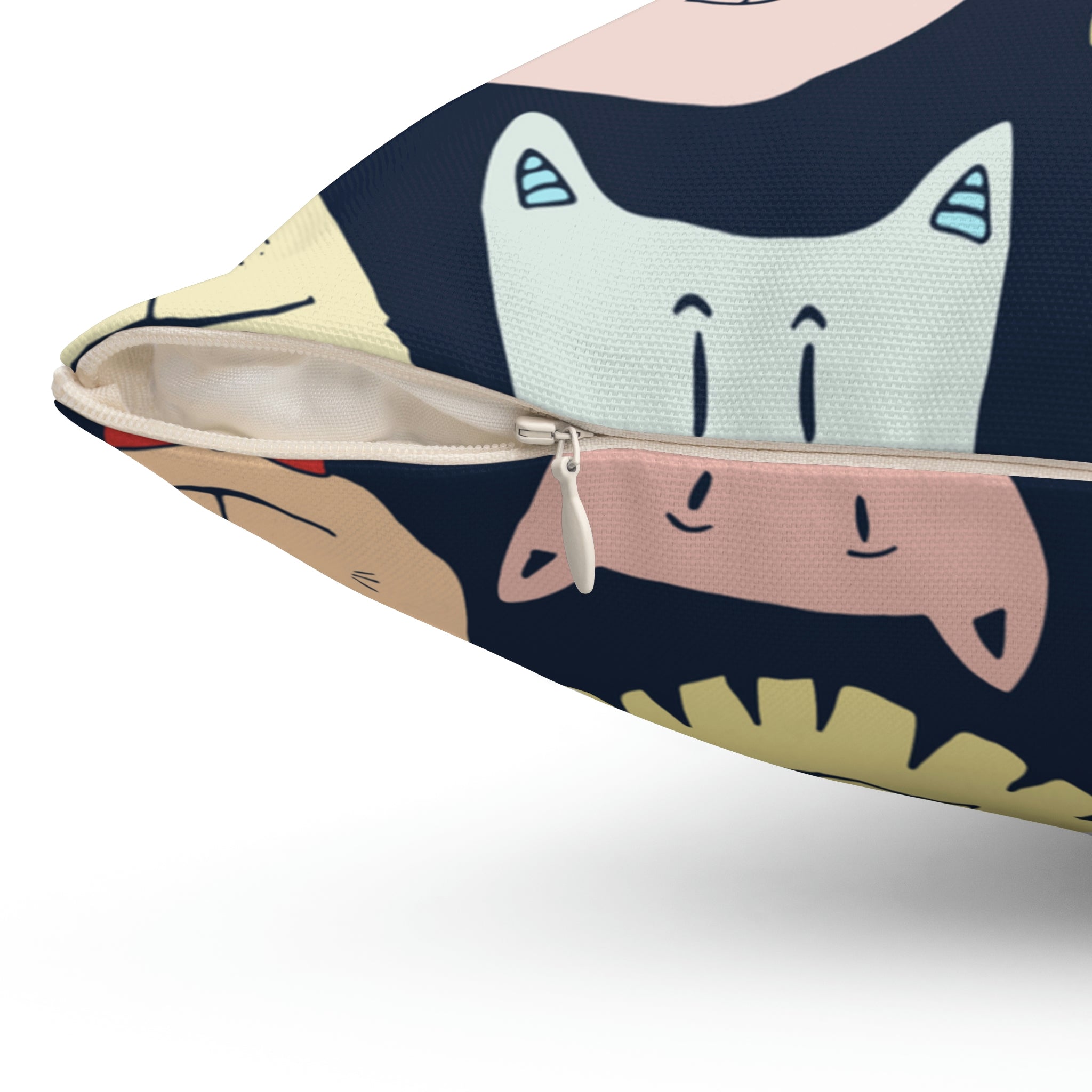 Crazy Cats Square Pillow Home Decor Pink Sweetheart