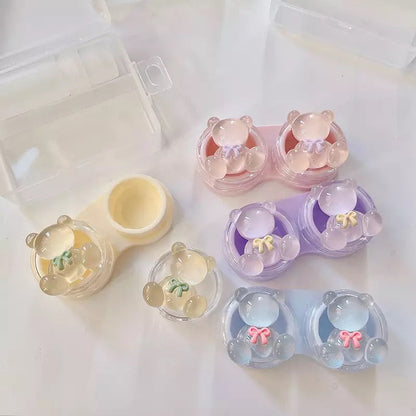 Crystal Teddy Bear Contact Lens Case  Pink Sweetheart