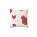 Cuddle Bear Square Pillow - Pink Sweetheart