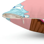 Cupcake Party Square Pillow Home Decor Pink Sweetheart