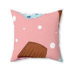 Cupcake Party Square Pillow Home Decor Pink Sweetheart