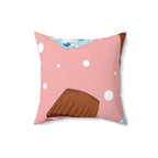 Cupcake Party Square Pillow Home Decor Pink Sweetheart