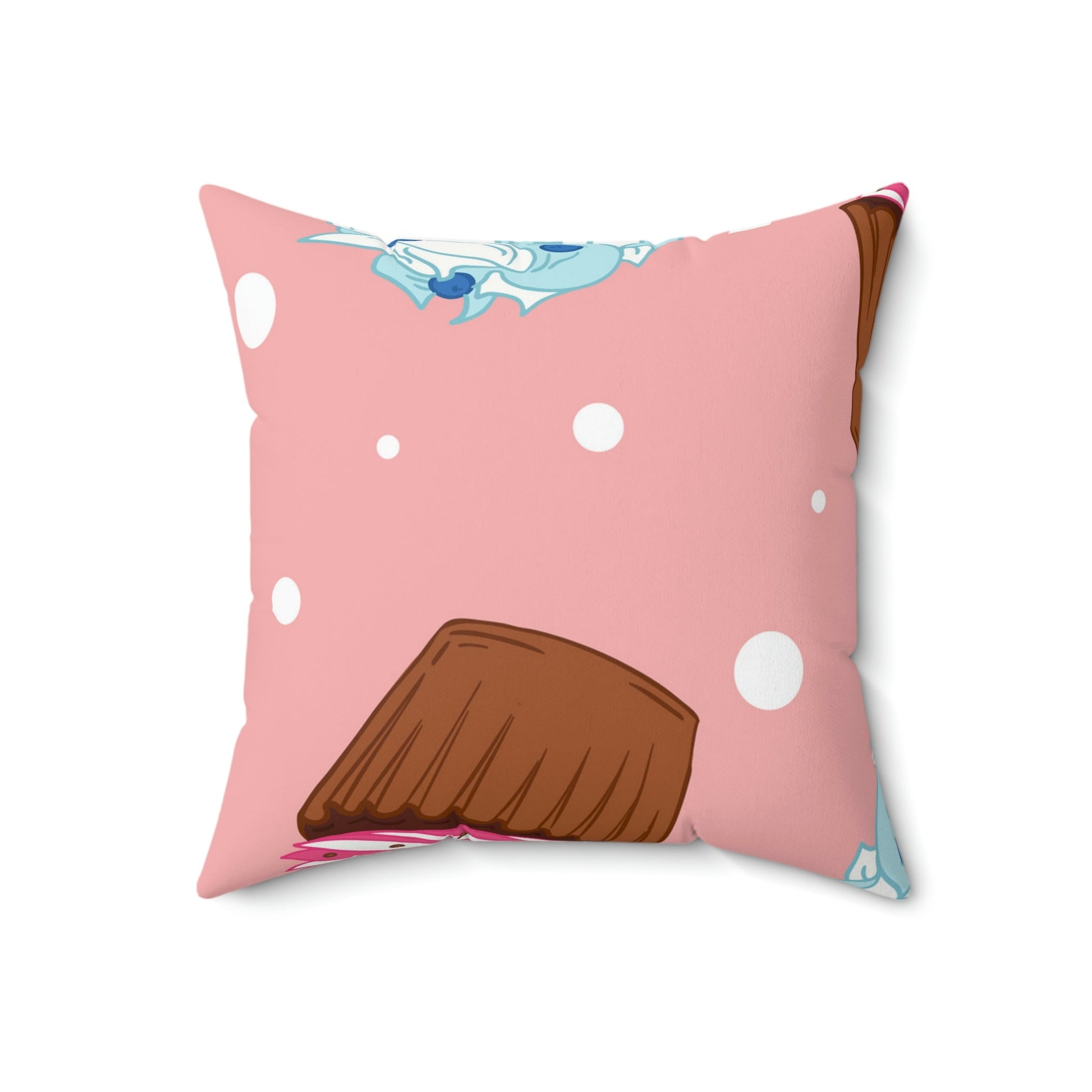 Cupcake Party Square Pillow Home Decor Pink Sweetheart